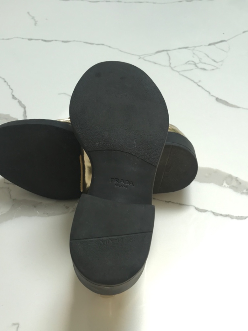 Prada Metallic Gold Loafers Sz 36 - Picture 8 of 10